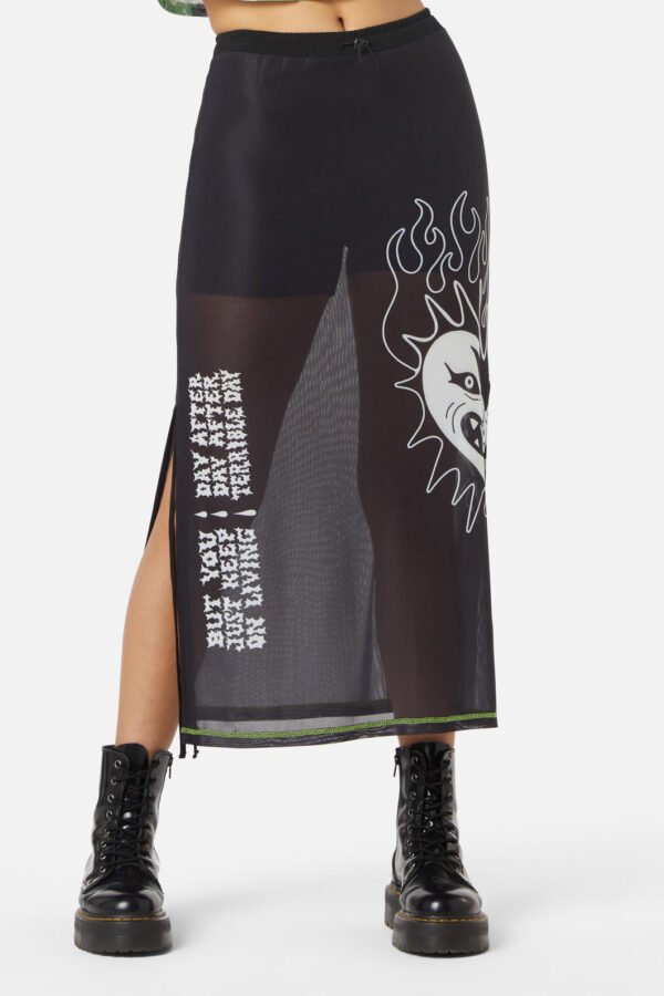 The End Mesh Drawstring Skirt