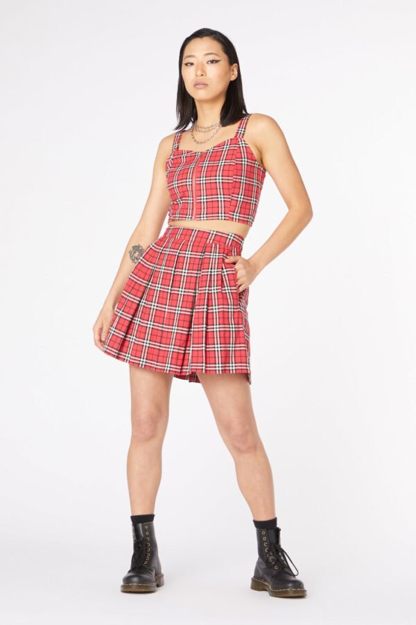 Nah Tartan Pleat Mini Skirt