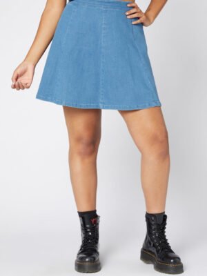 Skater Denim Mini Skirt