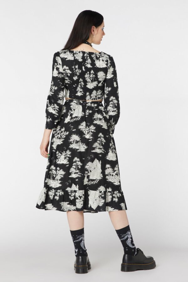 Skelly Toile Frill Midi Skirt