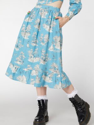 Skelly Toile Frill Midi Skirt